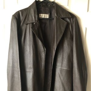 Lovely Leather Jacket-Dark Brown- Size 10 -Lew Morgan Collection.